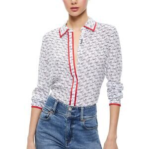 Olivia Printed Faith Willa Blouse Size S